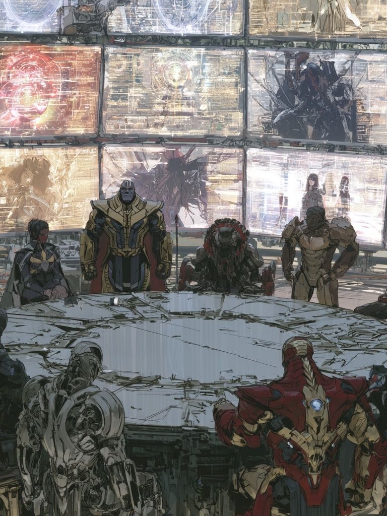 Superhero Council Digital Art Poster. poster — illustration art