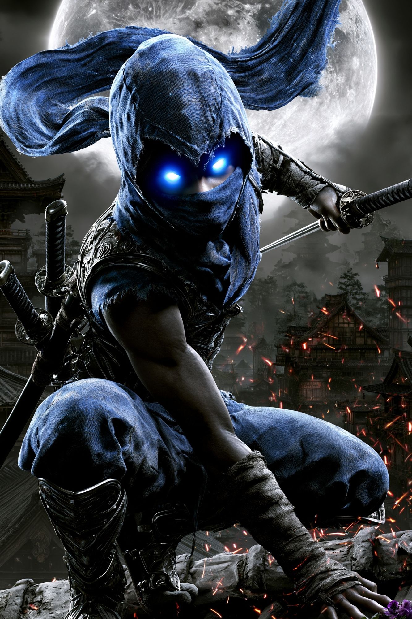 Moonlit Ninja Warrior Poster. poster — illustration art