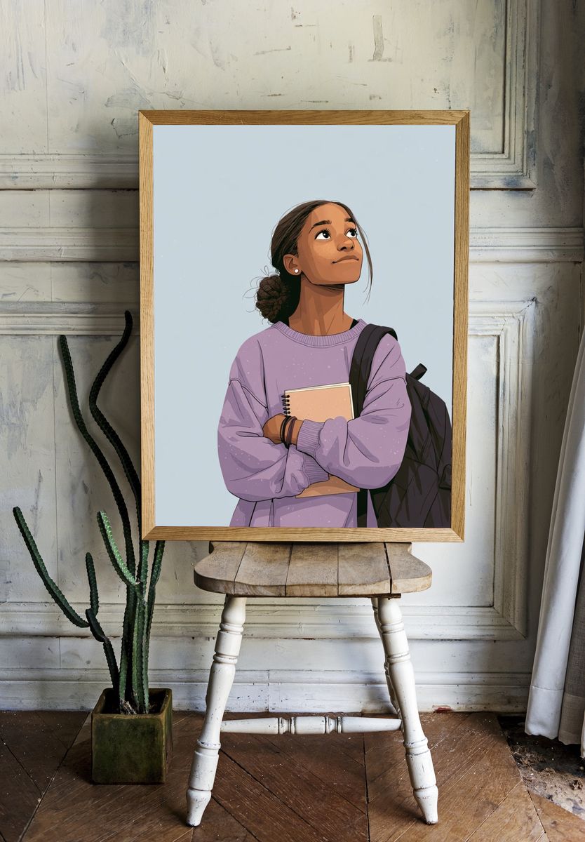 Student Portrait Illustration Poster. room preview