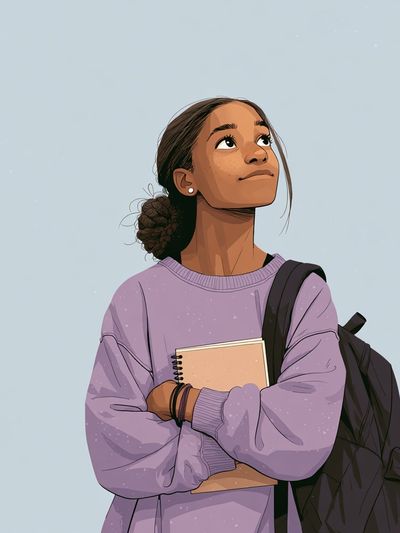Student Portrait Illustration Poster. poster
