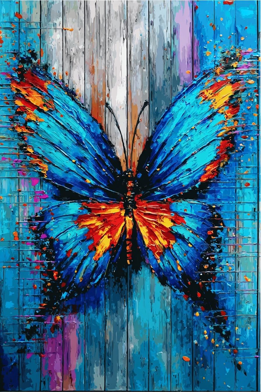 Colorful Butterfly Abstract Print. poster — illustration art