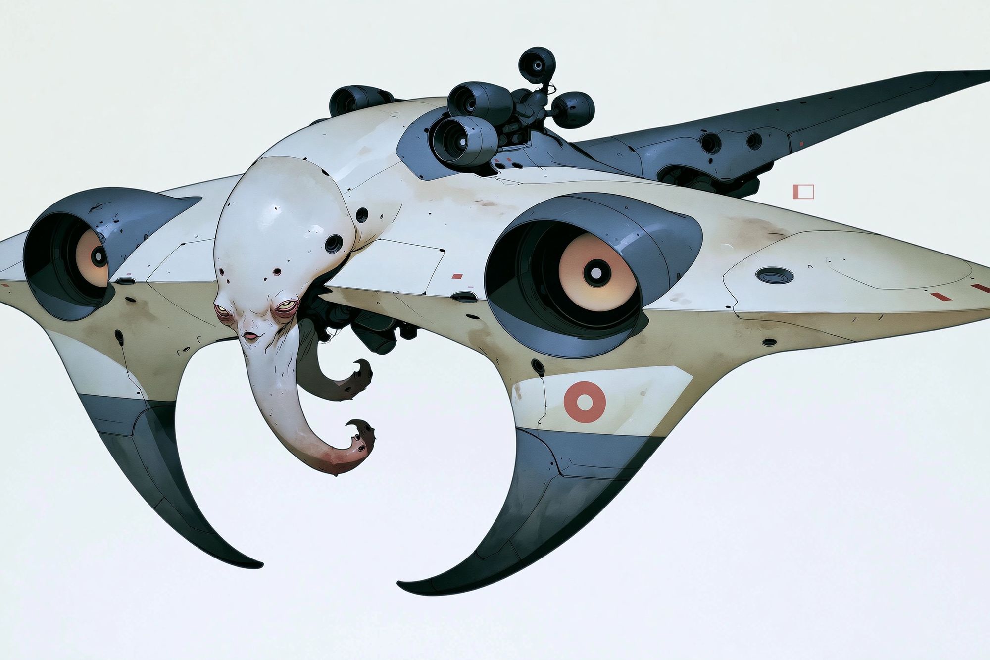Surreal Alien Aircraft Print. poster — illustration art