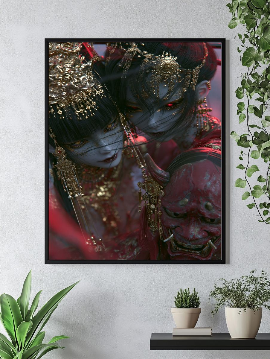 Demon Twins Fantasy Poster. — room view 4