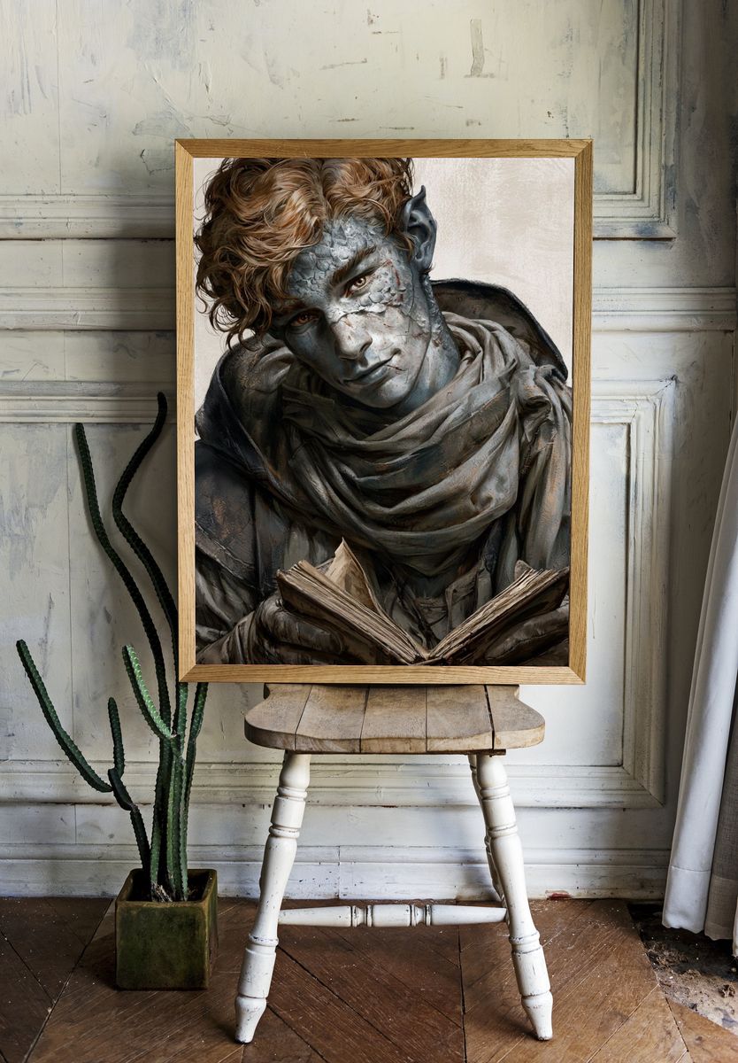 Gothic Reader Portrait Print. — room view 1