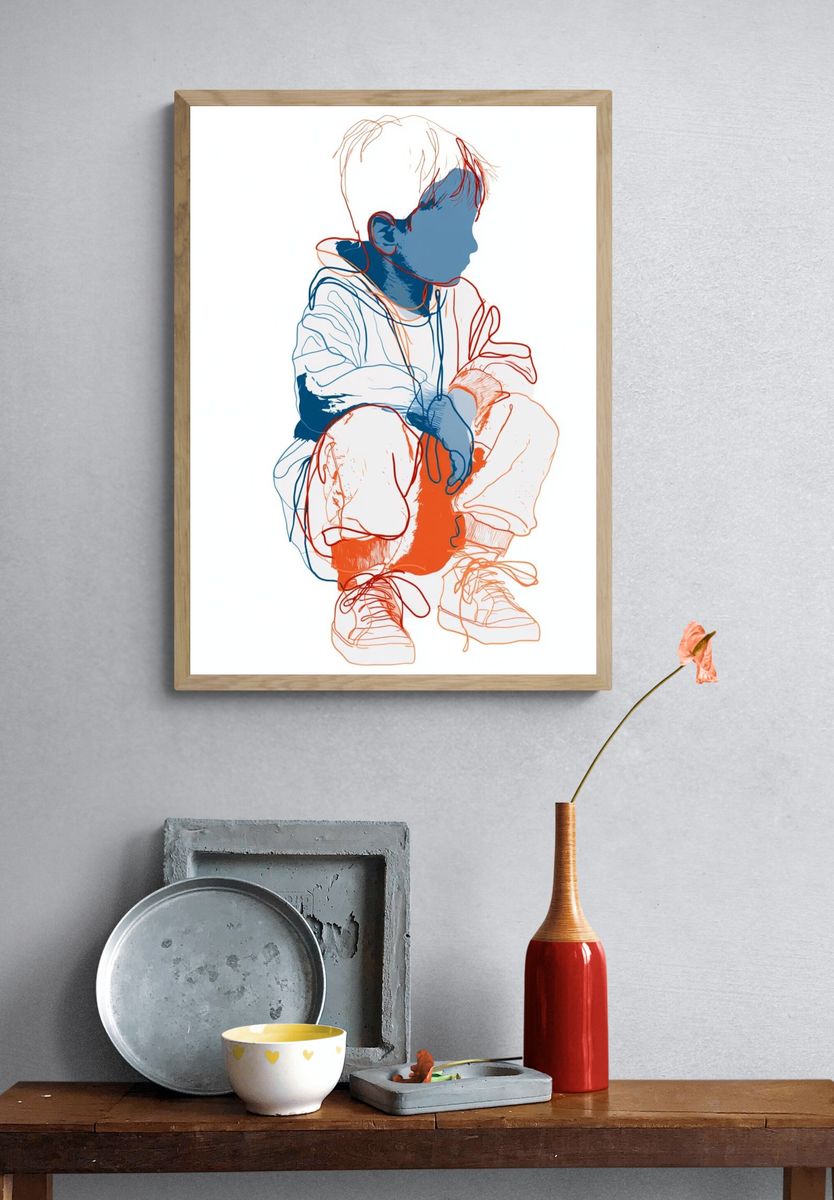 Creative Desk Overhead Illustration Poster. — room view 3
