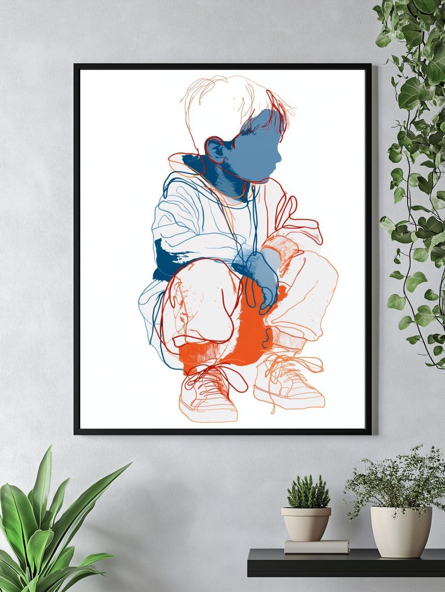 Creative Desk Overhead Illustration Poster. — room view 4