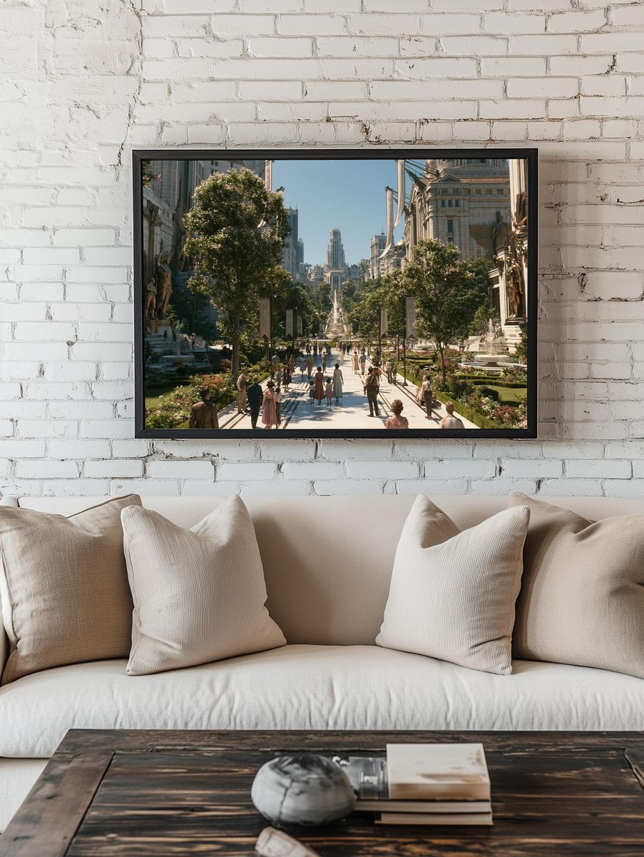 Futuristic Grand Plaza Architecture Print. room preview