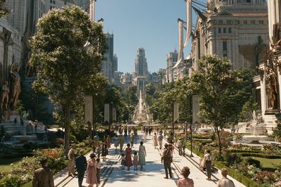 Futuristic Grand Plaza Architecture Print. poster