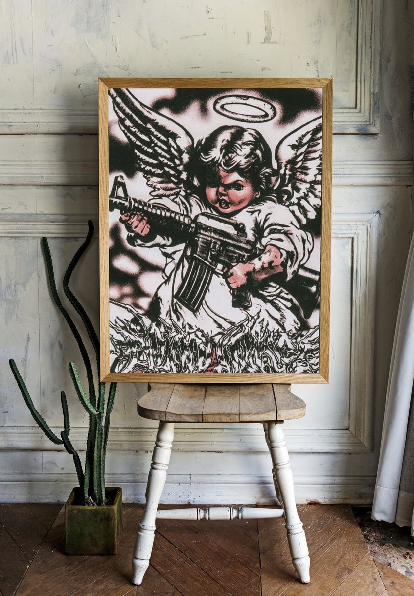 Armed Angel Illustration Poster. — room view 1
