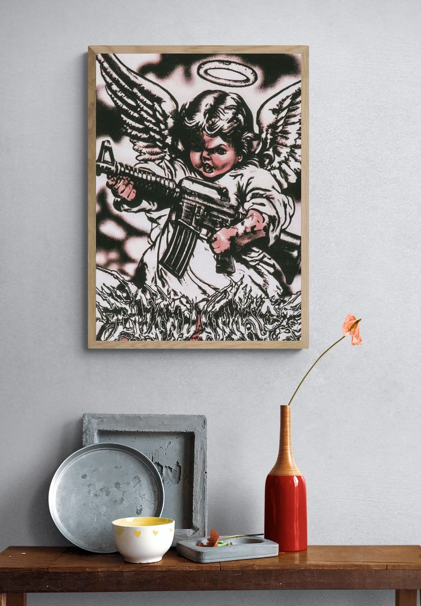 Armed Angel Illustration Poster. — room view 3