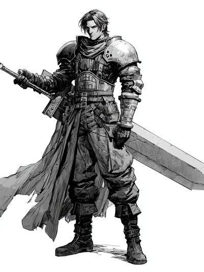 Armored Sword Warrior Illustration Poster. poster