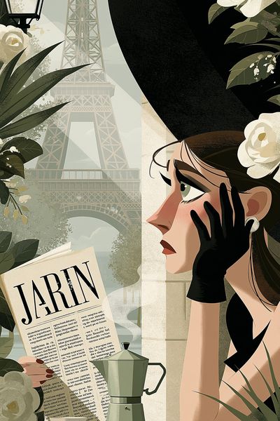 Parisian Café Dream Illustration Poster. poster