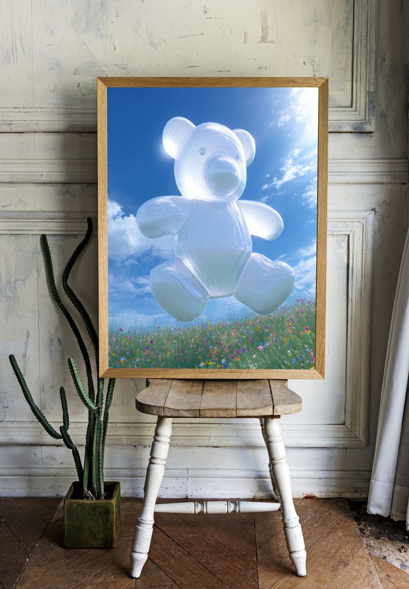 Floating Bear in Sky Poster room preview