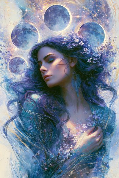 Celestial Woman Digital Art Poster.