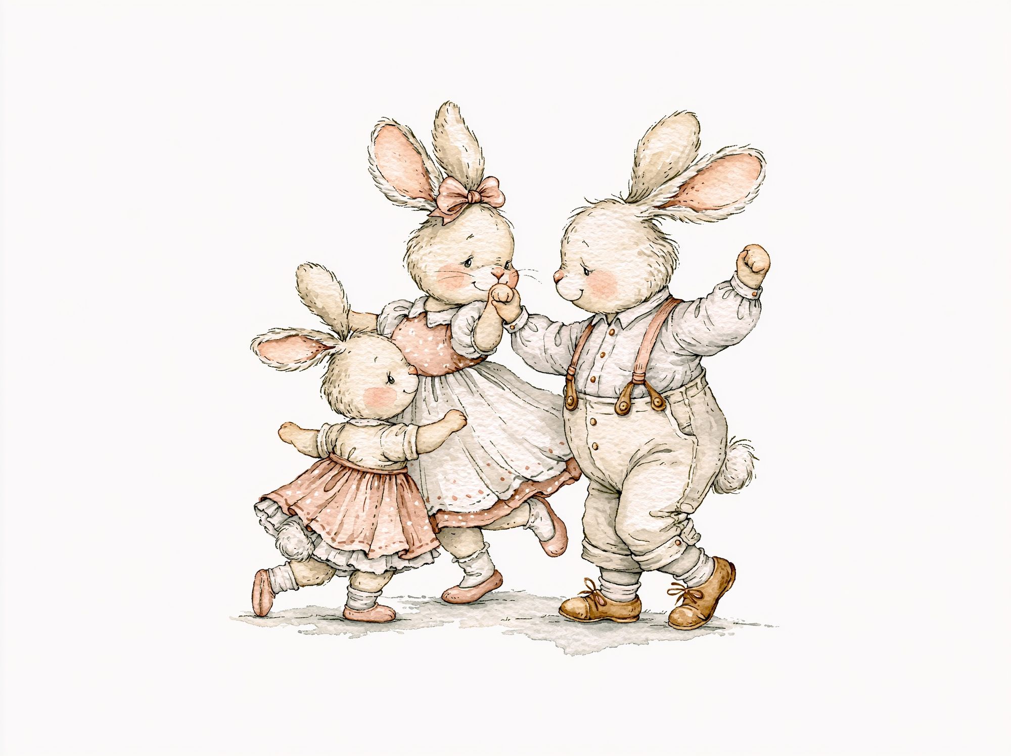 Bunny Family Watercolor Poster. poster — illustration art