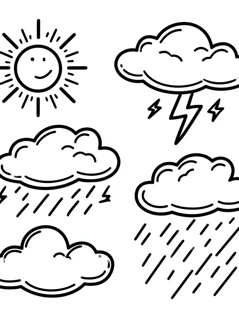 Weather Icons Illustration Poster. poster detail