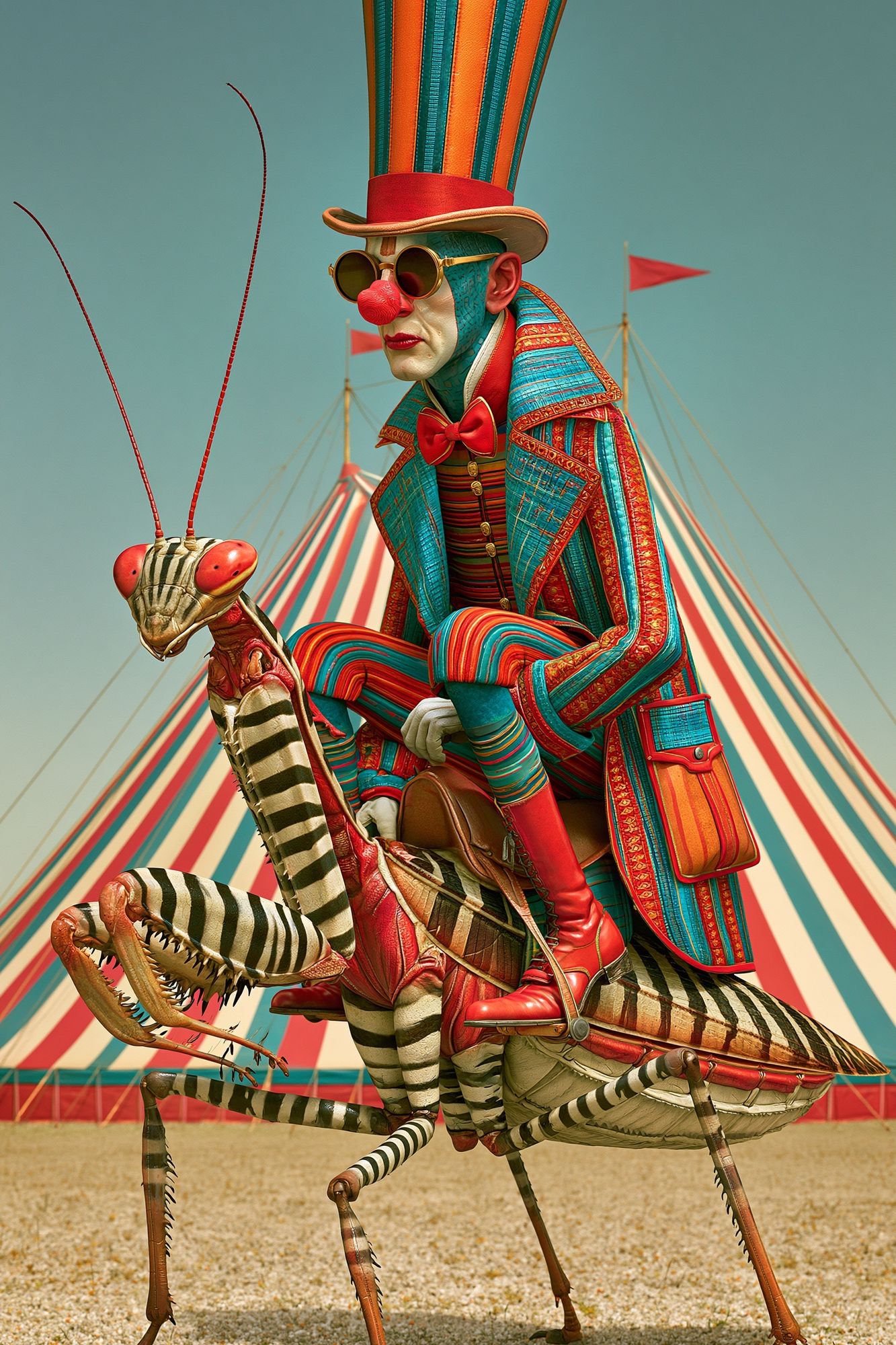 Surreal Circus Rider Illustration Poster. poster — illustration art