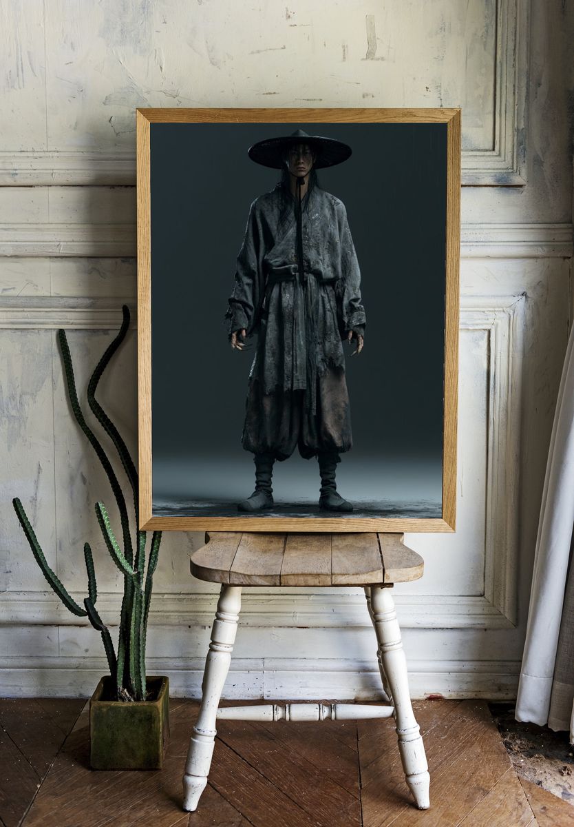 Shadow Samurai Portrait Poster. room preview