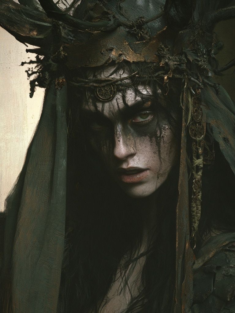 Dark Forest Queen Portrait Print. poster detail