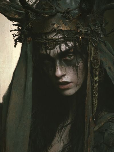 Dark Forest Queen Portrait Print. poster