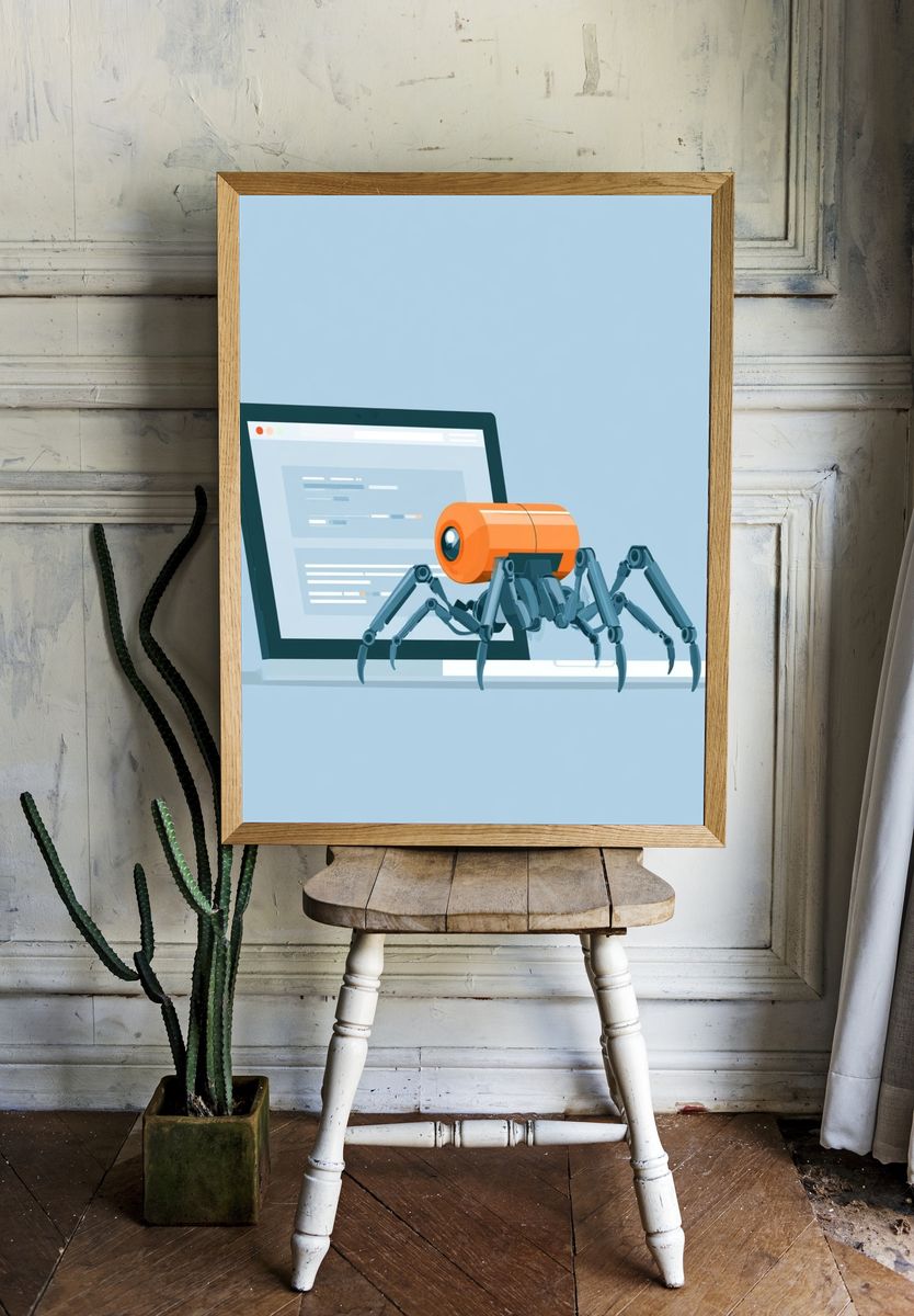 Mystic Leopard Woman Illustration Poster. room preview