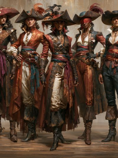 Pirate Crew Digital Art Poster. poster