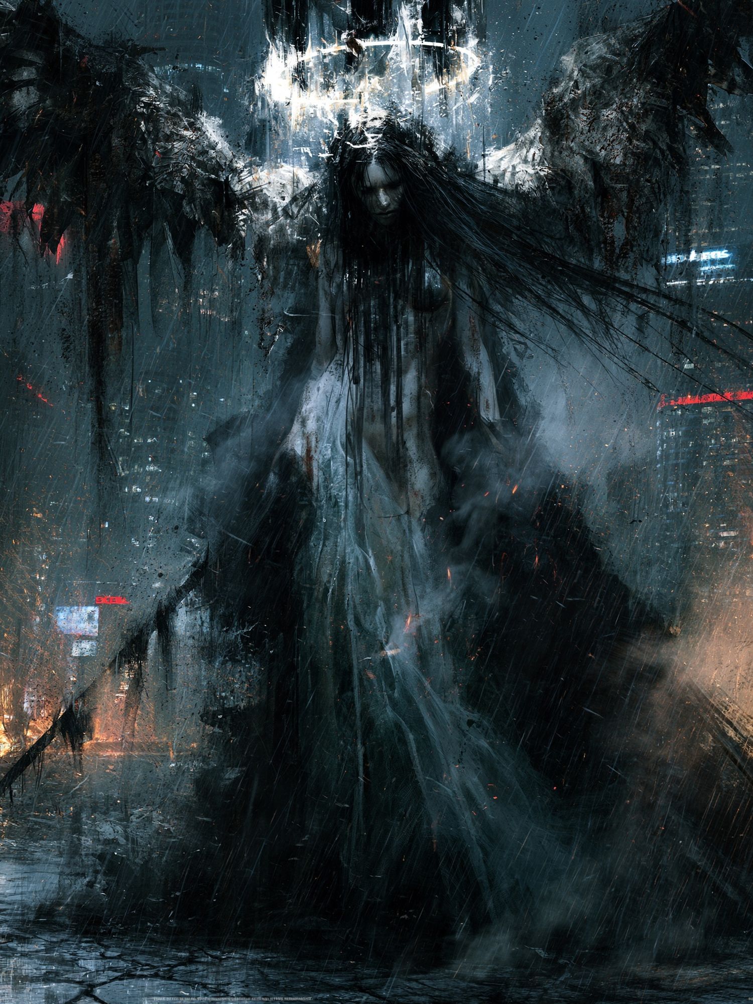 Dark Angel Cyberpunk Poster. poster detail