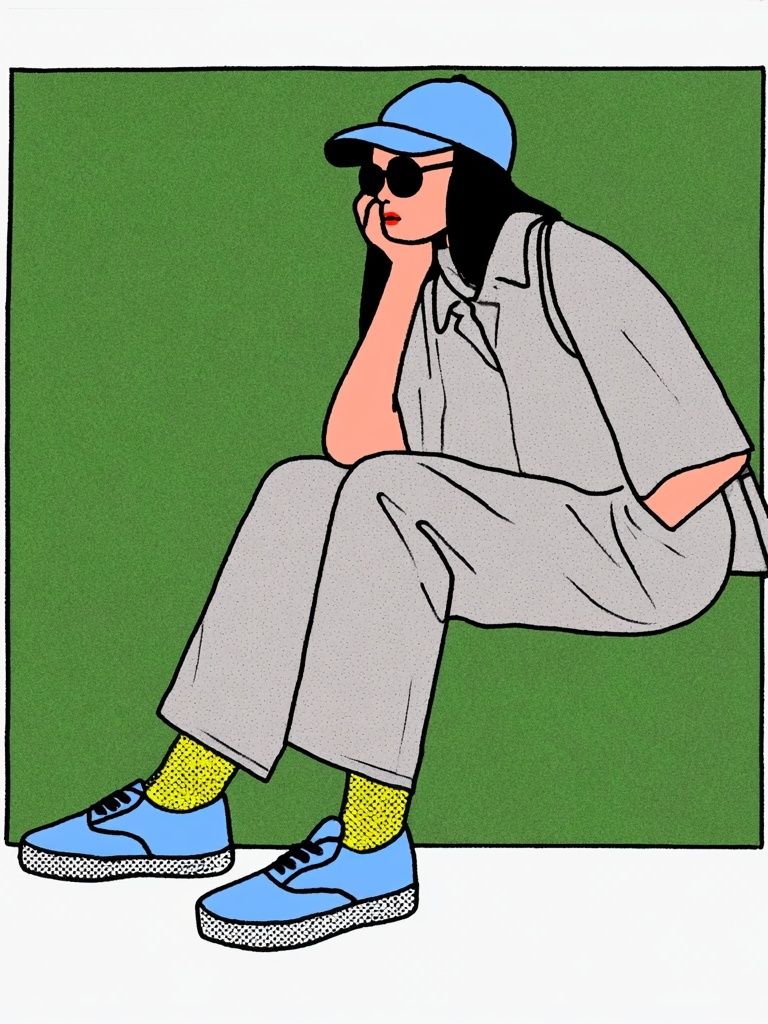 Seated Woman Illustration Poster. poster detail