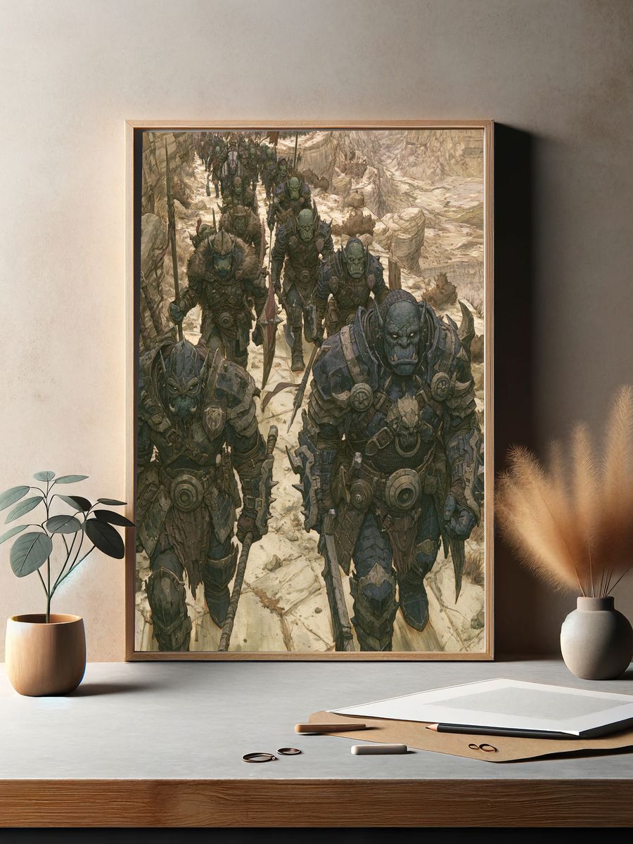 Orc Warband Marching — Fantasy Print. — room view 2