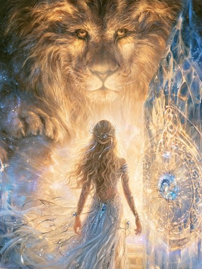 Lion Guardian Fantasy Illustration Poster. poster