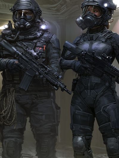 Tactical Sci-Fi Soldiers Poster. poster