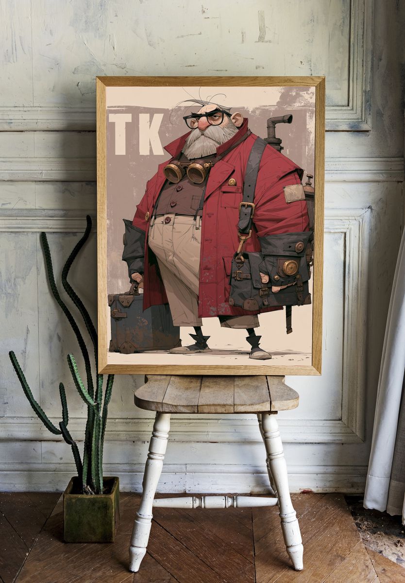 TK Steampunk Character Poster. room preview