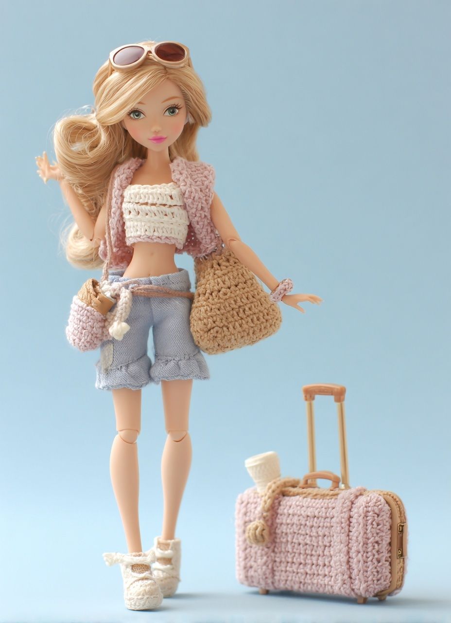 Fashion Doll Travel Illustration Poster. poster — illustration art