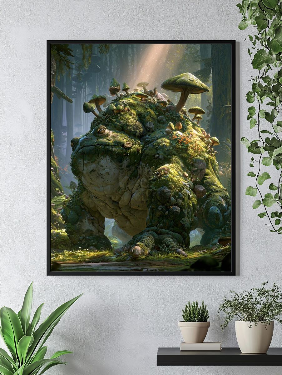 Mossy Forest Giant Illustration Poster. — room view 4
