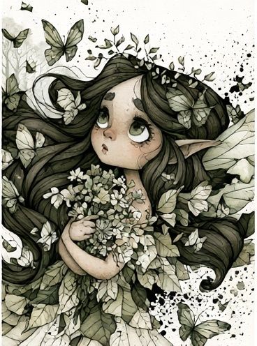 Forest Girl Watercolor Poster. poster — illustration art