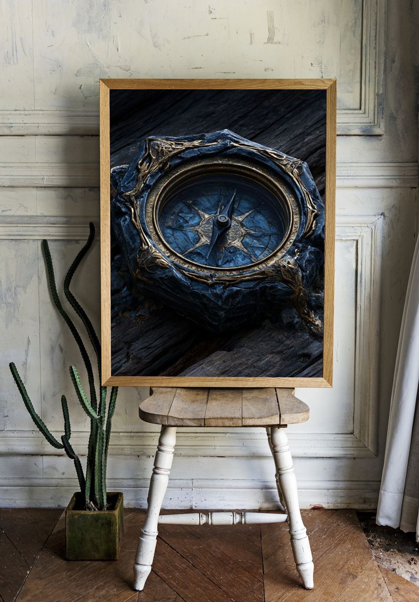 Mystic Compass Illustration Poster. room preview