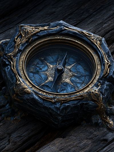 Mystic Compass Illustration Poster. poster