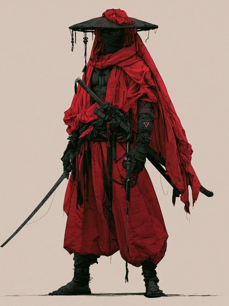 Samurai Warrior Illustration Poster. poster detail