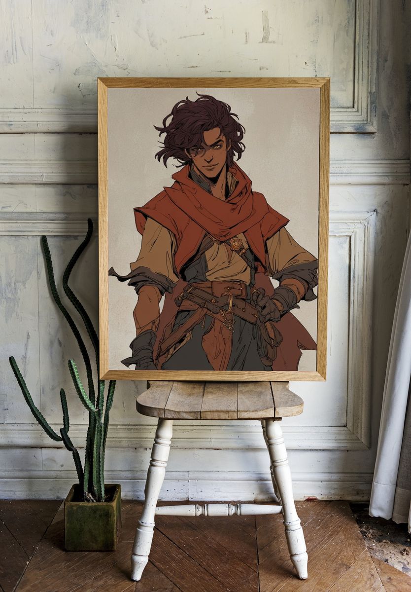 Fantasy Adventurer Illustration Poster. room preview