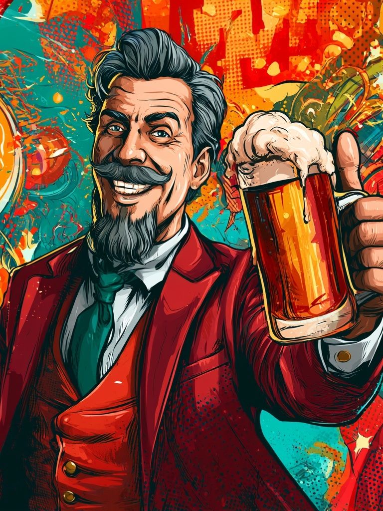 Cheers Gentleman Beer Illustration Poster. poster — illustration art
