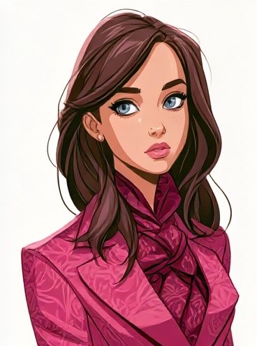 Elegant Woman Portrait Illustration Poster. poster detail