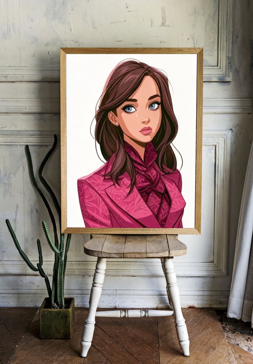 Elegant Woman Portrait Illustration Poster. — room view 1