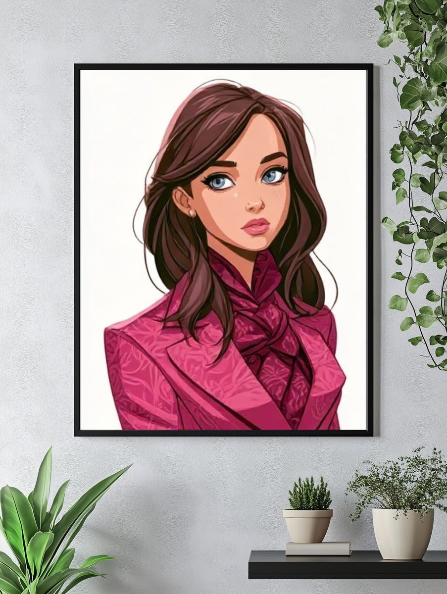 Elegant Woman Portrait Illustration Poster. — room view 4