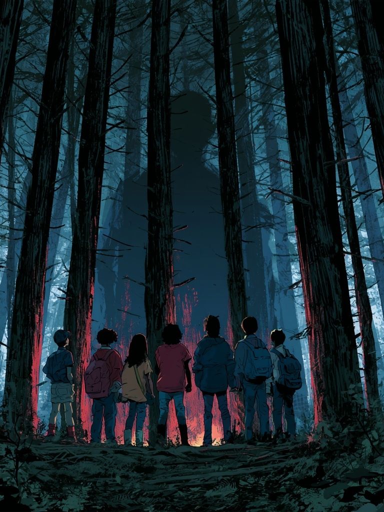 Mystic Forest Children Illustration Poster. poster detail