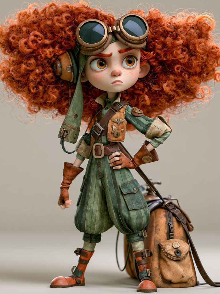 Steampunk Adventurer Character Print. poster detail