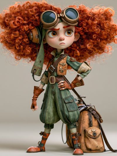 Steampunk Adventurer Character Print. poster