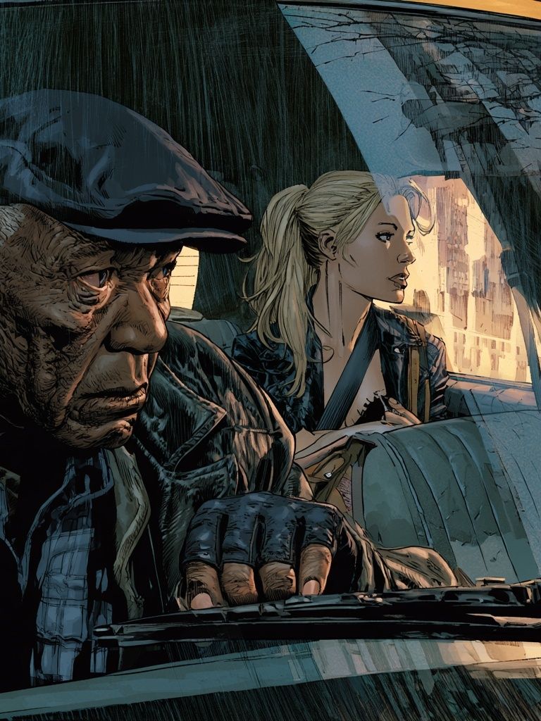 Rainy Taxi Ride Illustration Print. poster detail