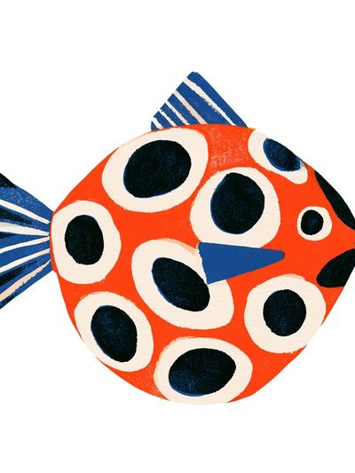 Playful Pattern Fish Illustration Poster. poster