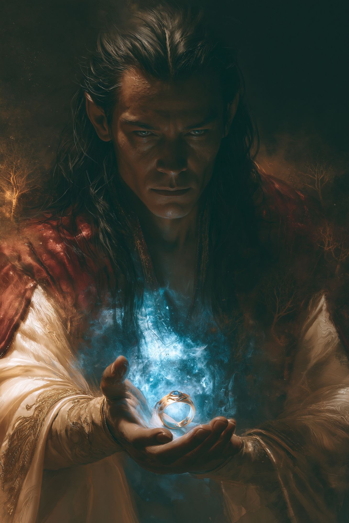 Mystic Sorcerer Portrait Print. poster — illustration art