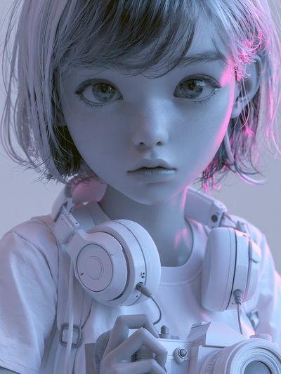 Cyberpunk Girl Portrait Print.